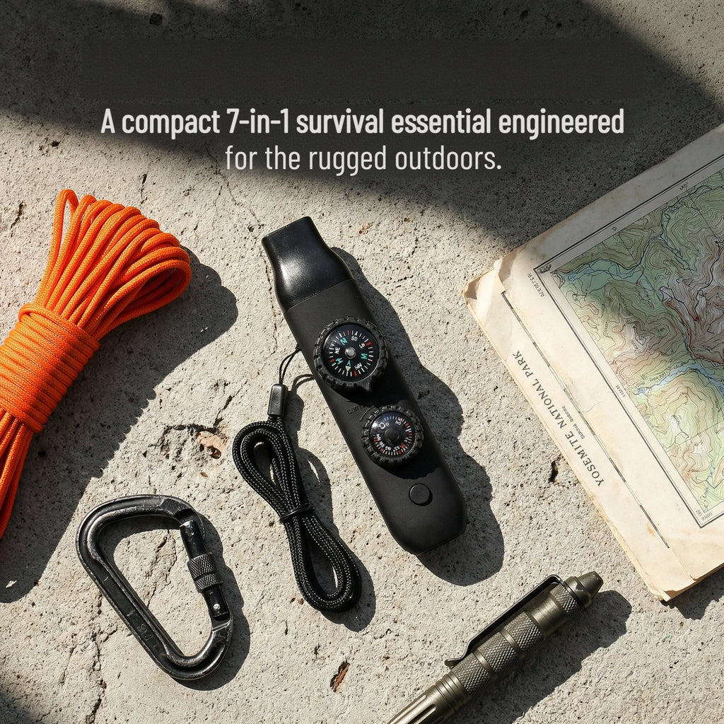 Emergency Survival Safety Whistle with Lanyard,Compass