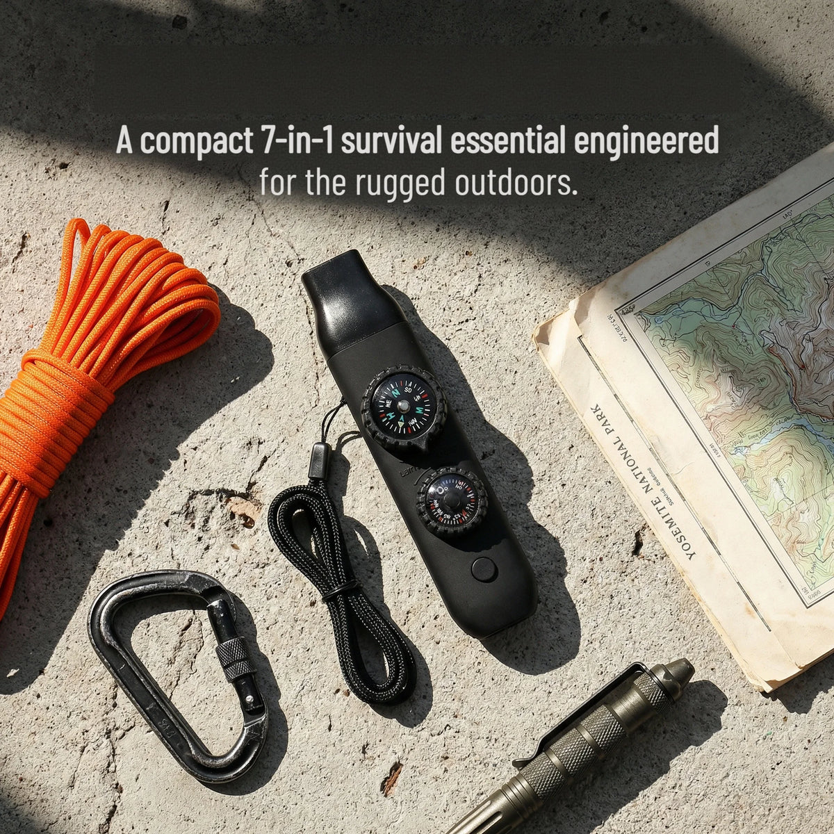 Emergency Survival Safety Whistle with Lanyard,Compass