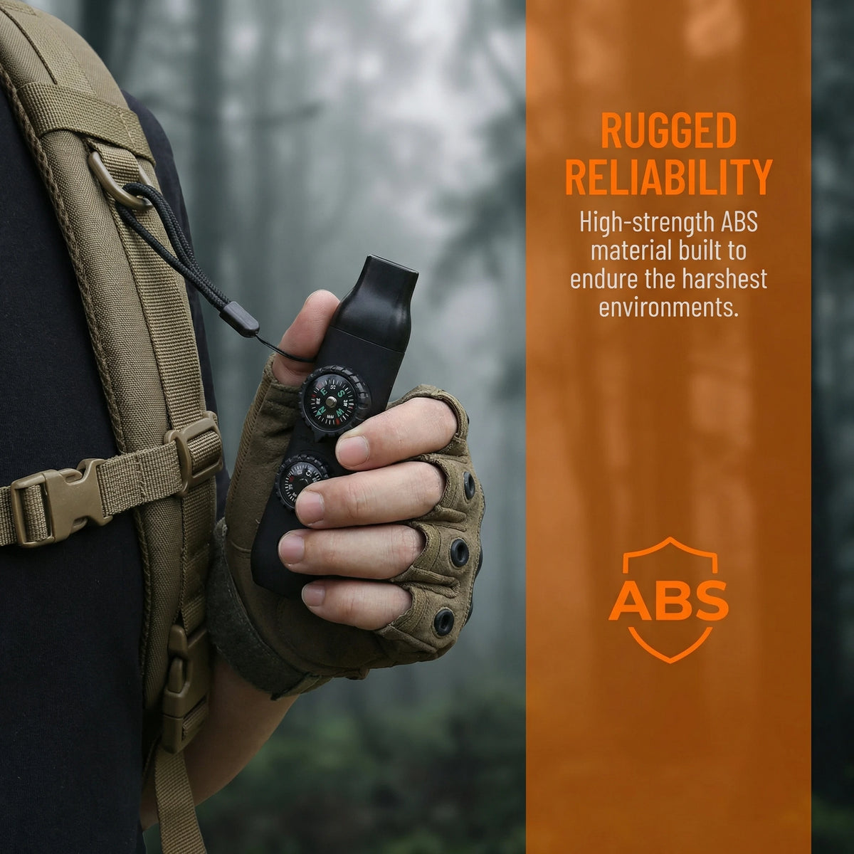 Emergency Survival Safety Whistle with Lanyard,Compass