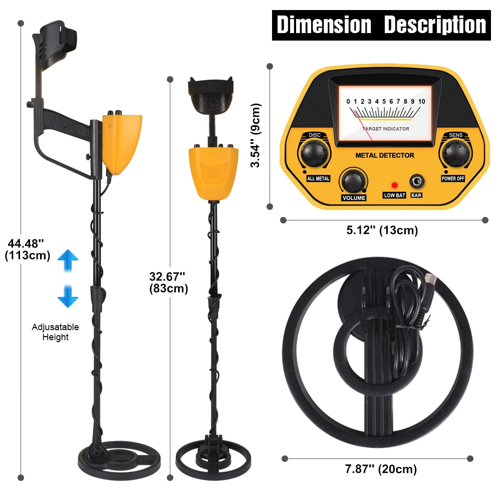 Metal Detector Waterproof Adjustable 30" to 42"