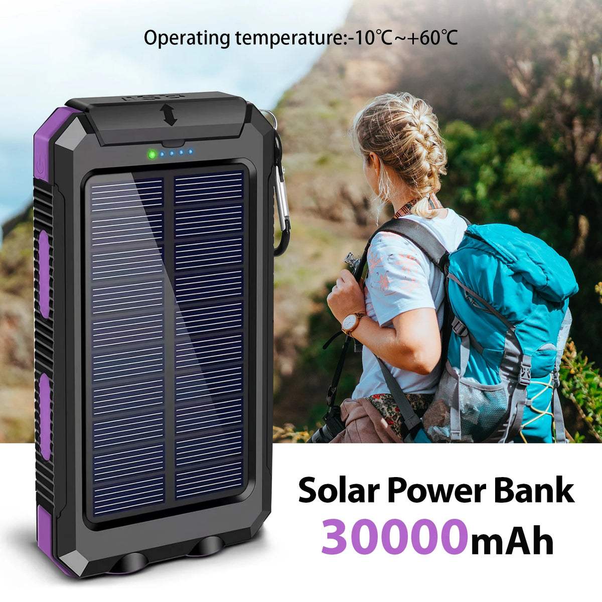 Portable Solar Power Bank External Battery