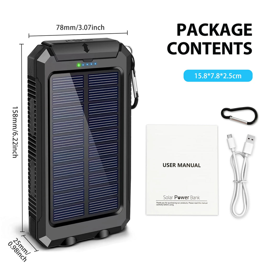 Portable Solar Power Bank External Battery