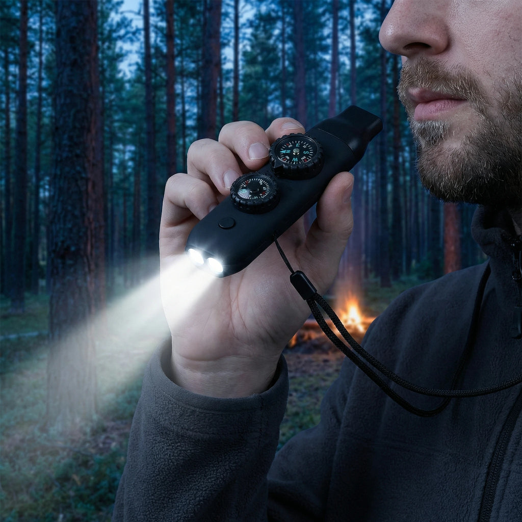 Emergency Survival Safety Whistle with Lanyard,Compass