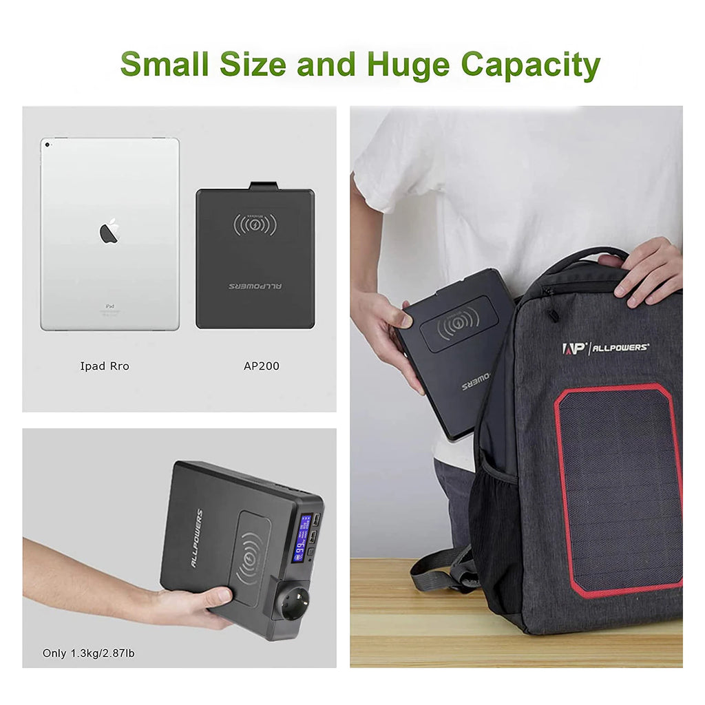 Solar 200W Portable Generator Emergency Backup Power