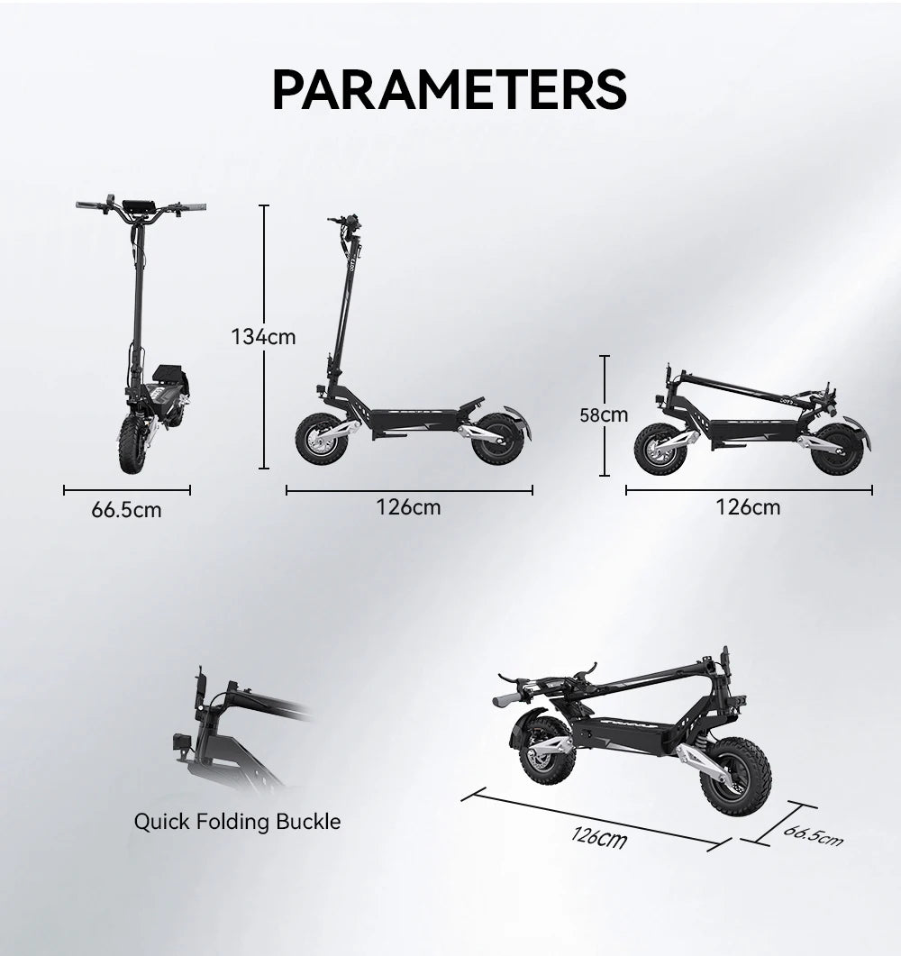 Adult Affordable Electric Scooter, 45-60km Range, All Terrain Tires.