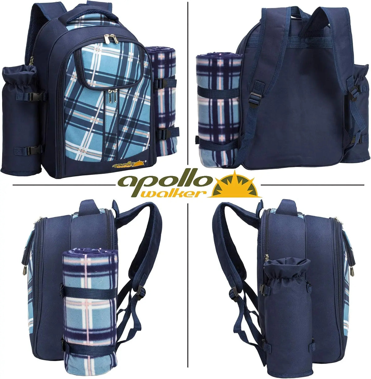 Picnic Backpack Bag for 2 Person with Cooler Compartment