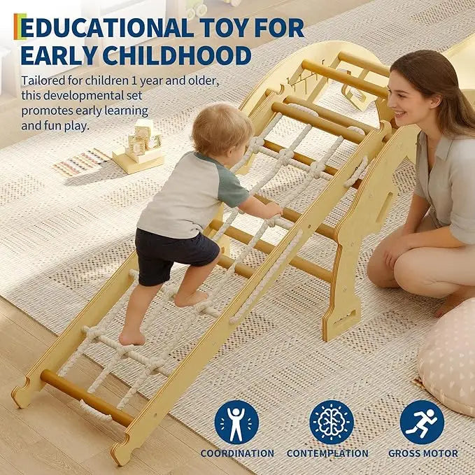 Toddler Climbing Toys Indoor with Ramp, Arch and Ladder