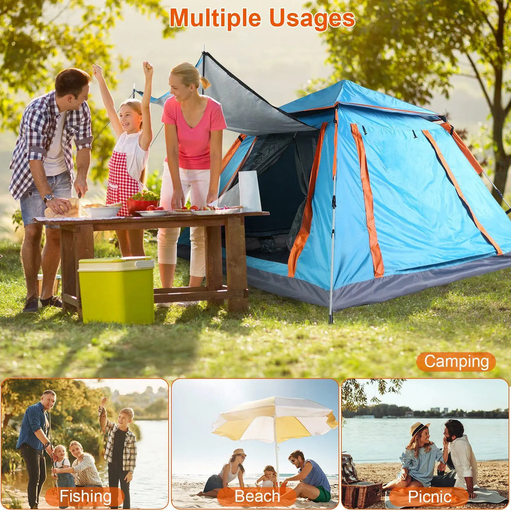 Waterproof Tent with 2 Mosquito Nets, Carrying Bag