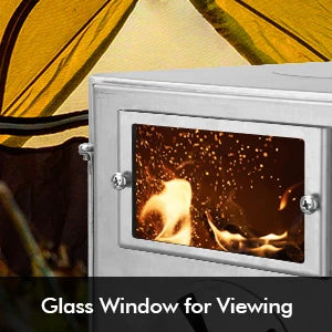 Wood-Burning Stove with Stainless Steel Chimney Pipe