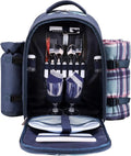 Picnic Backpack Bag for 2 Person with Cooler Compartment