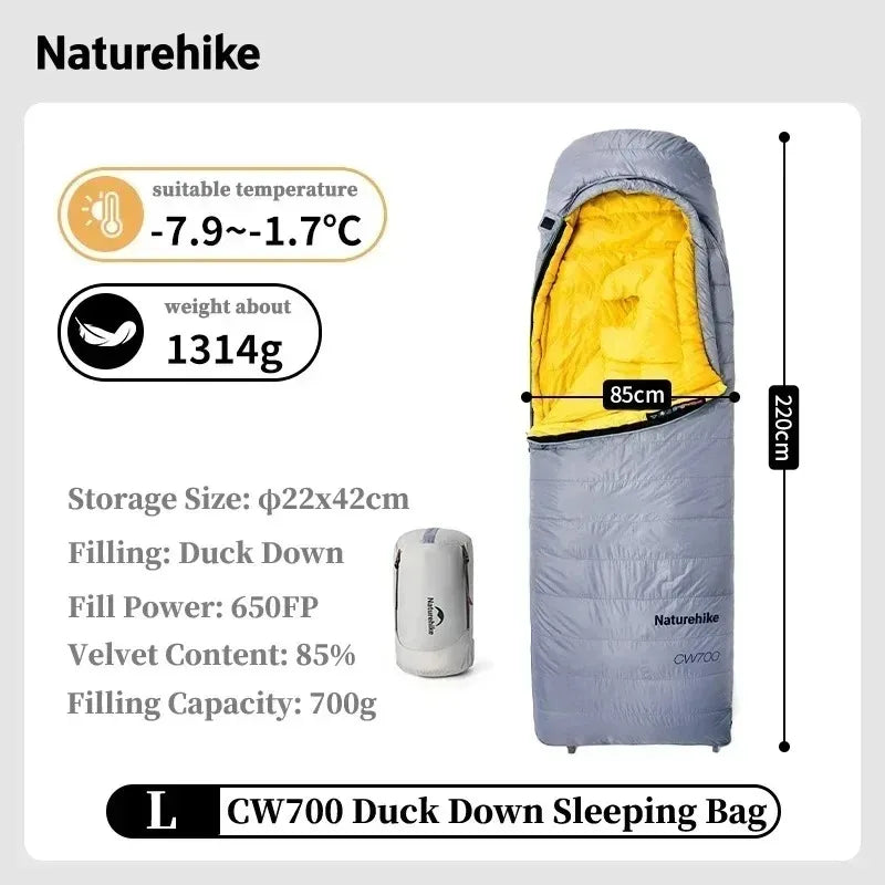 Duck Down Sleeping Bag 4 Seasons Compact Portable