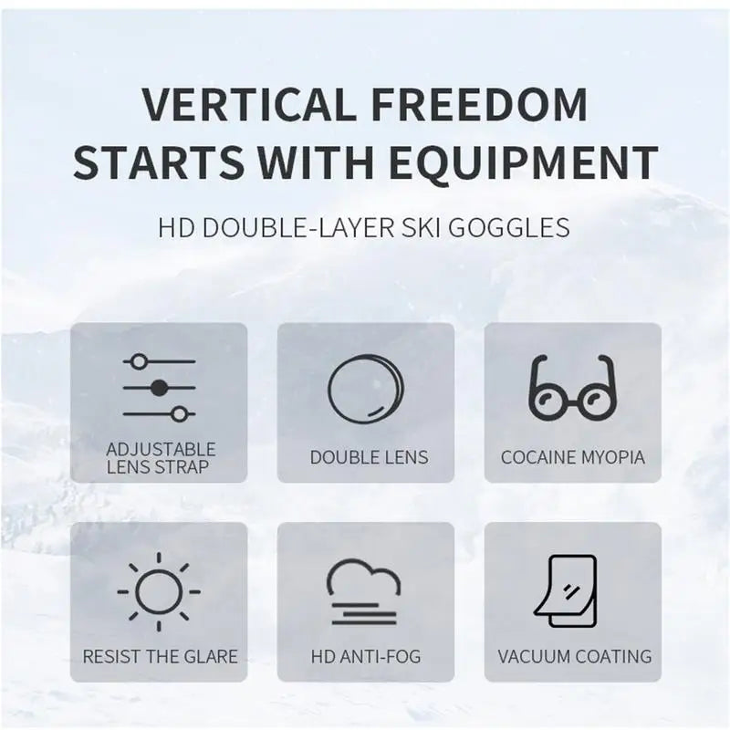 Snowboard Goggles Over Glasses  Anti-Fog