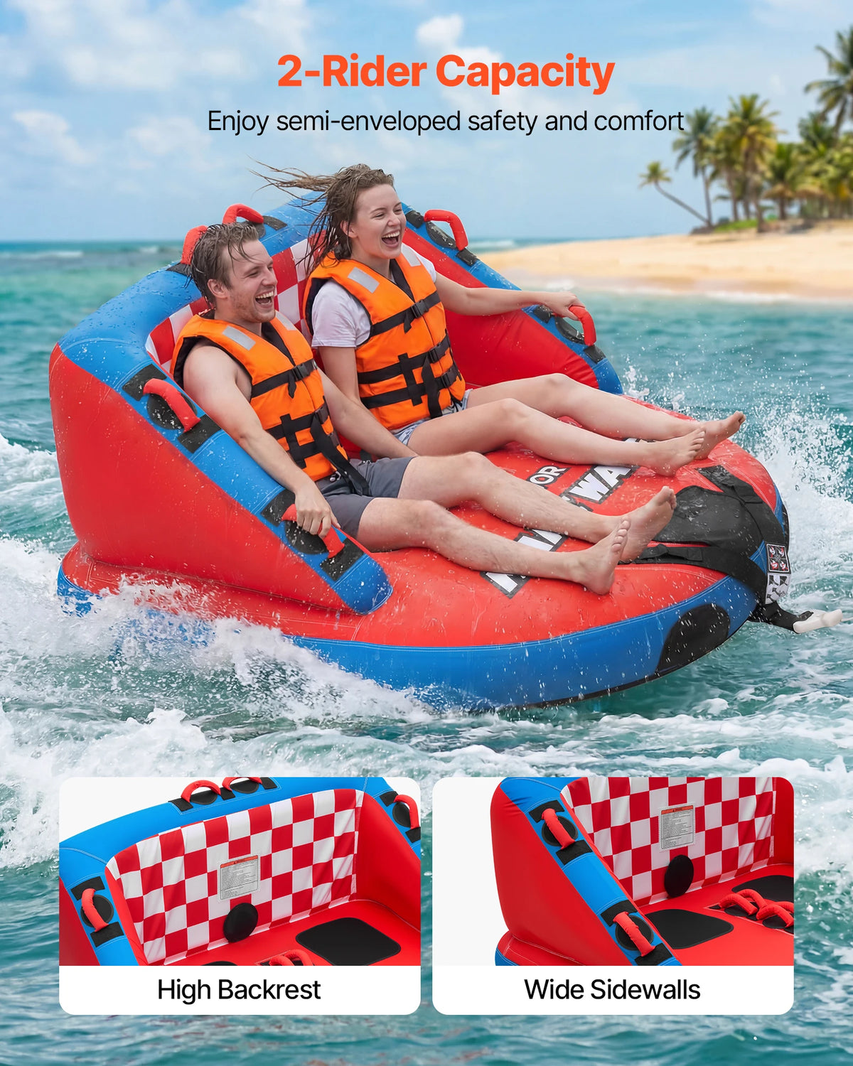 Towable Tubes for Boating with Full Nylon Cover Dual Tow Points