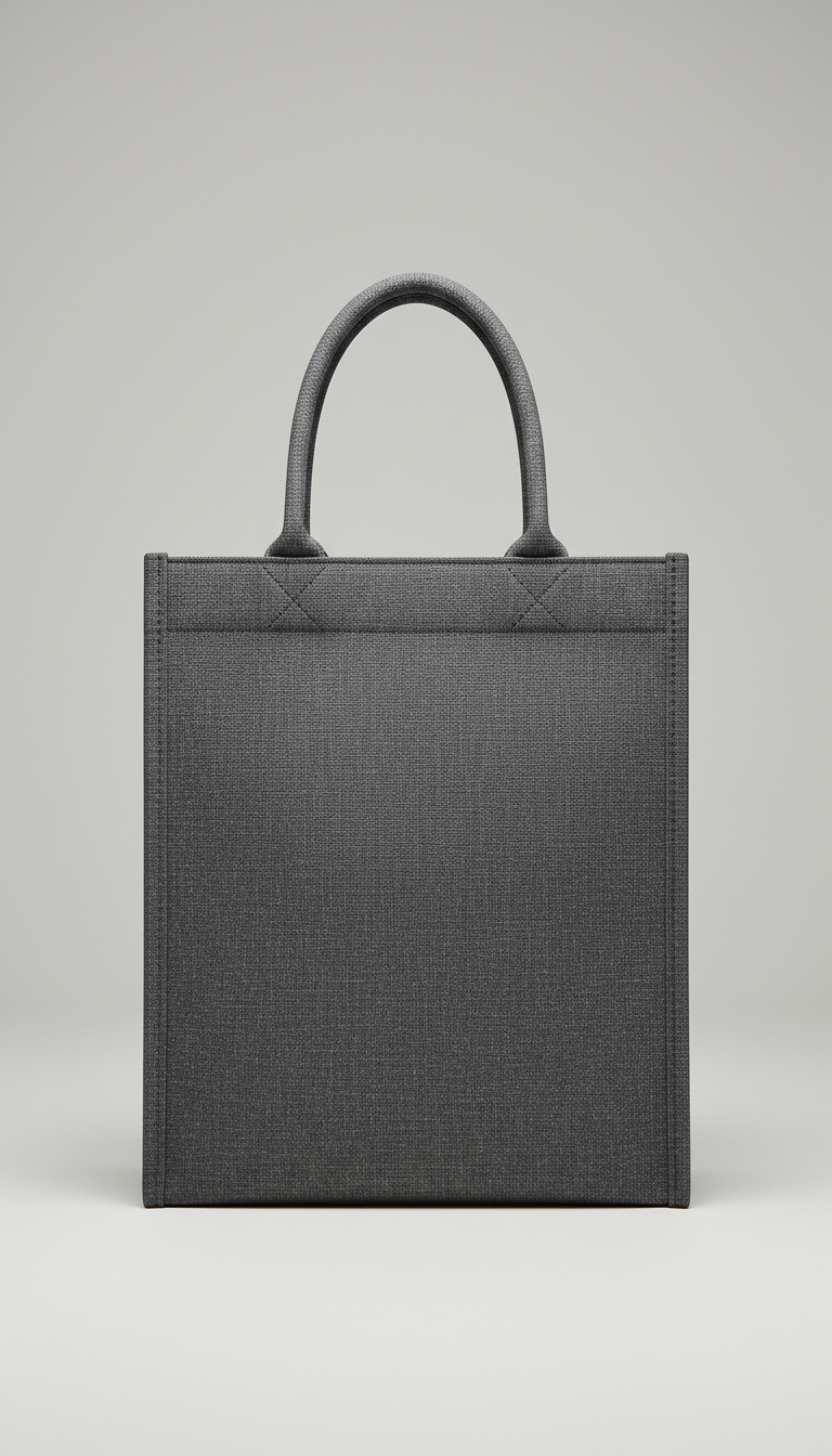 Graphite Textile Tote Bag Structured Silhouette