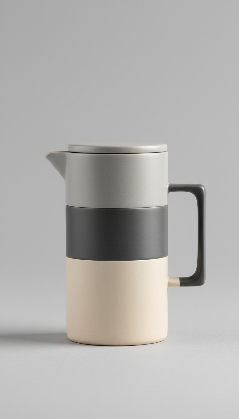Matte Ceramic Carafe Minimalist Form