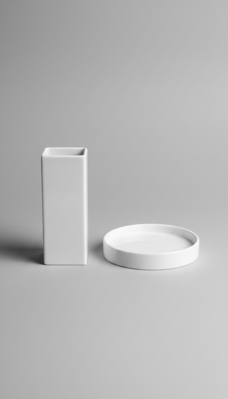 Porcelain White Desk Organizer Set