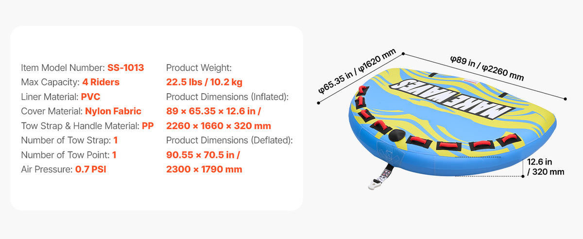 Towable Inflatable Tube Anti-Slip Pad Nylon Cover