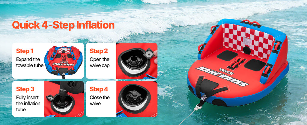 Towable Tubes for Boating with Full Nylon Cover Dual Tow Points