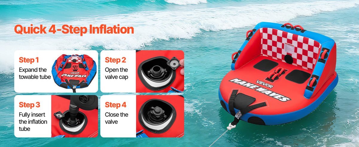 Towable Tubes for Boating with Full Nylon Cover Dual Tow Points